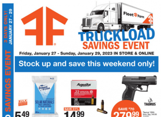 Fleet Farm Truckload Saving Event Jan 27 – Jan 29, 2023