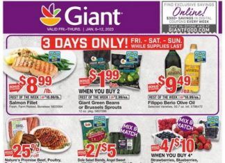 Giant Food Weekly Ad Jan 06 – Jan 12, 2023