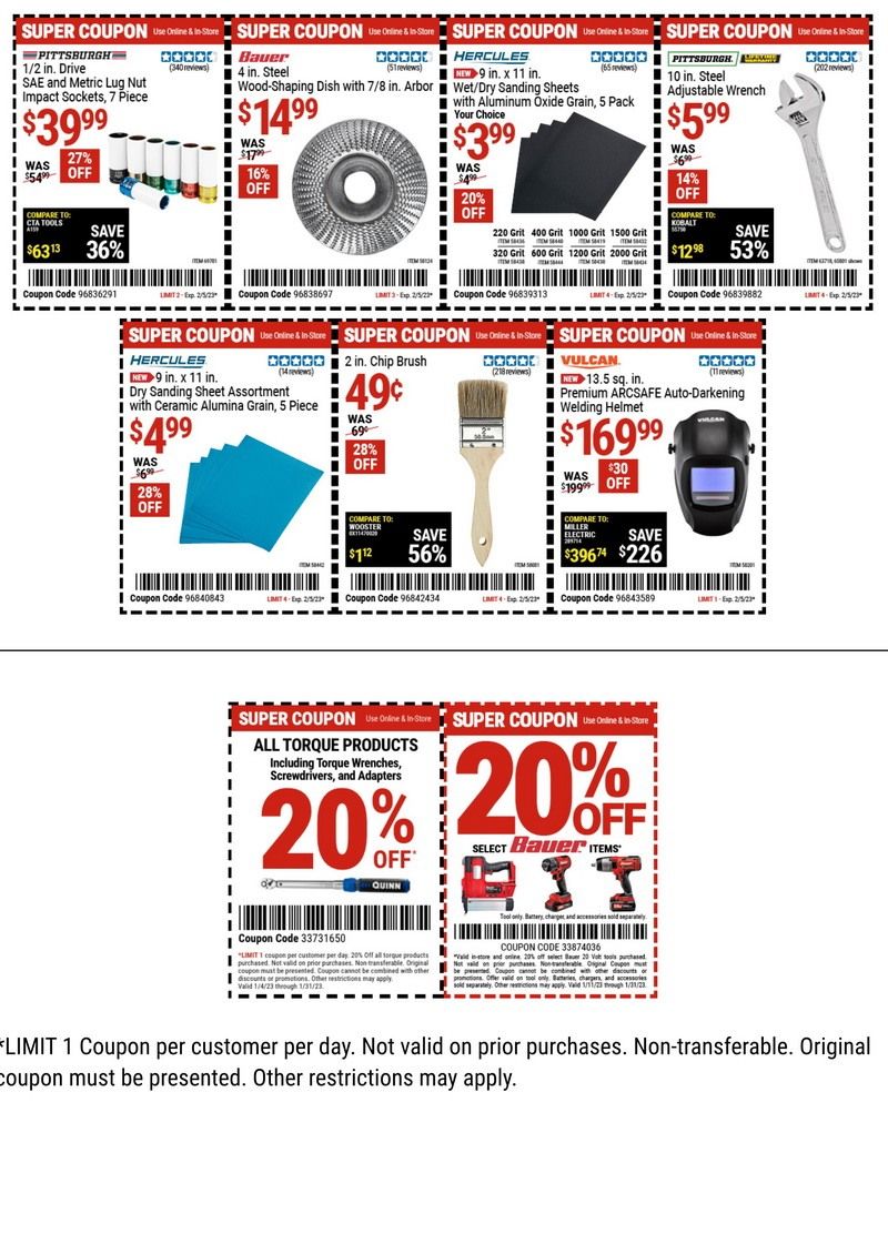 Harbor Freight Coupon Ad Jan 23 Feb 05, 2023