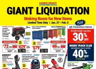 Harbor Freight Giant Liquidation Sale Jan 27 – Feb 05, 2023