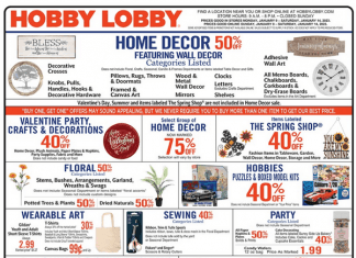 Hobby Lobby Weekly Ad Jan 08 – Jan 14, 2023