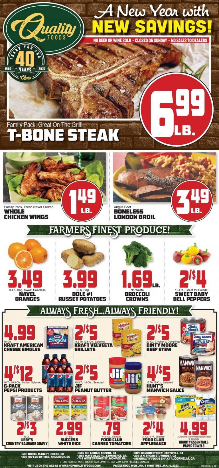 Quality Foods Weekly Ad Jan 04 Jan 10, 2023