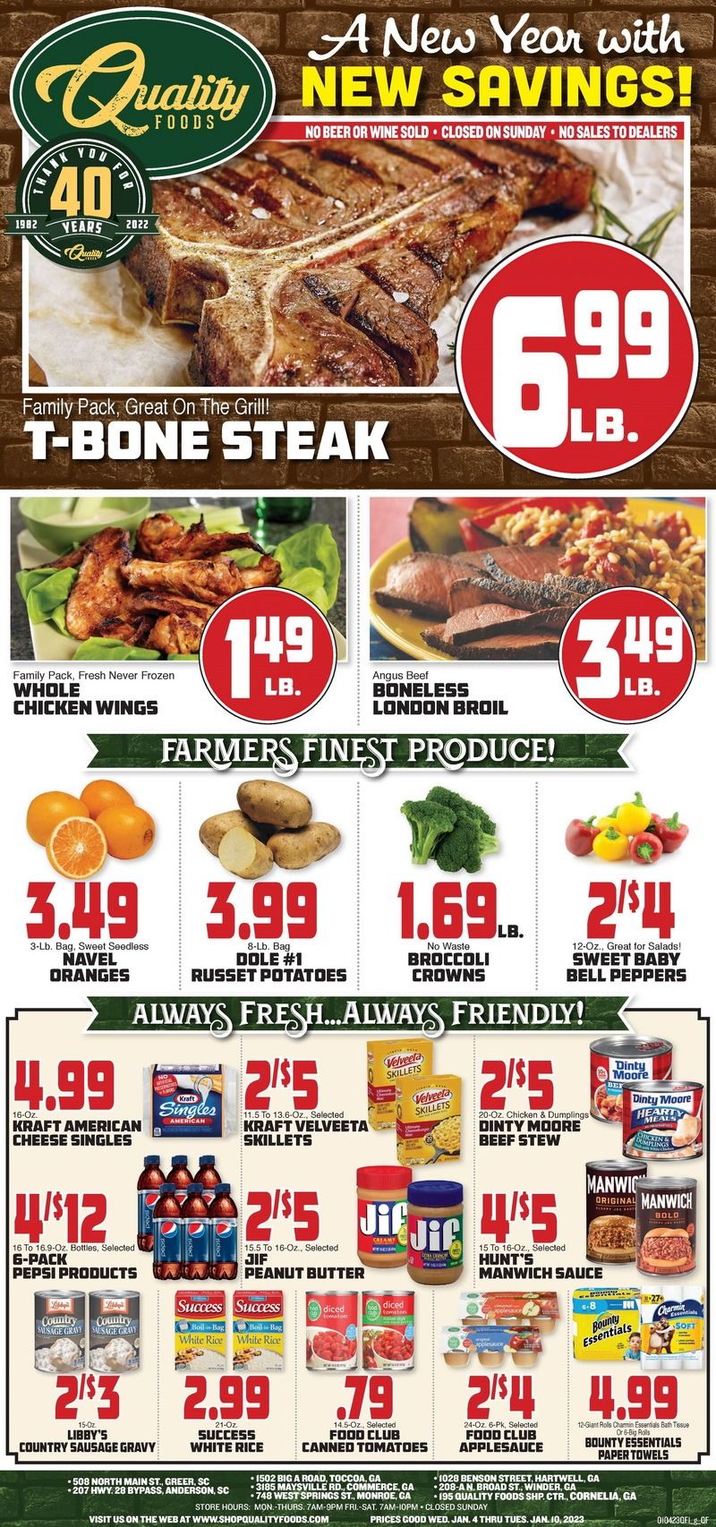 Quality Foods Weekly Ad Jan 04 Jan 10, 2023