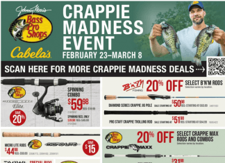 Bass Pro Shops Crappie Madness Event Ad Feb 23 – Mar 8, 2023