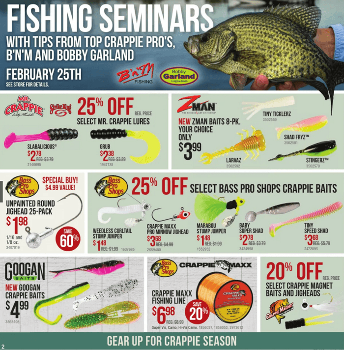 Bass Pro Shops Crappie Madness Event Ad Feb 23 Mar 8, 2023