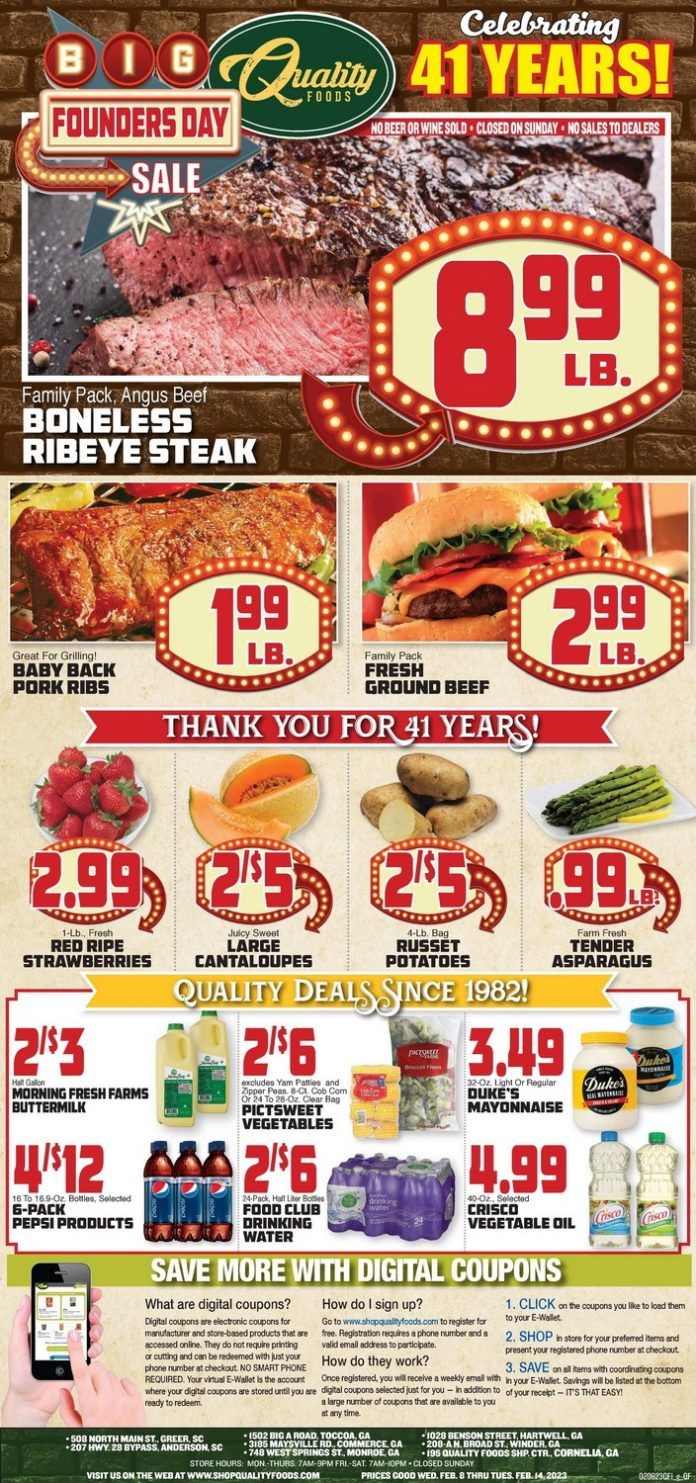 Quality Foods Weekly Ad Feb 08 Feb 14, 2023