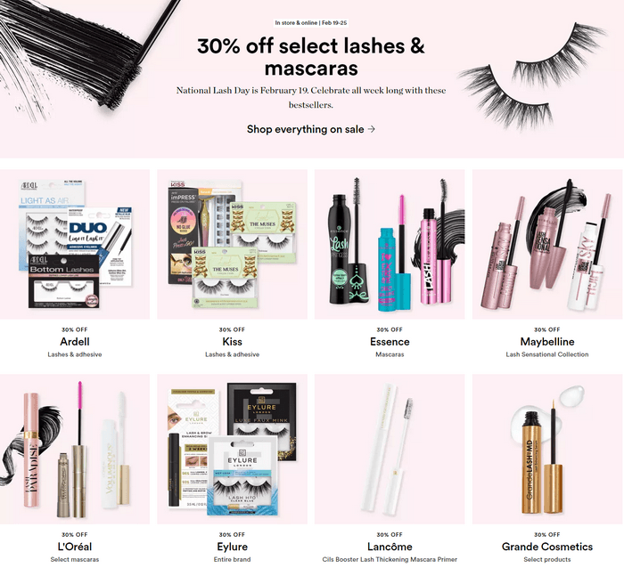 Ulta Beauty Select Lashes & Mascaras Sale Feb 19 Feb 25, 2023
