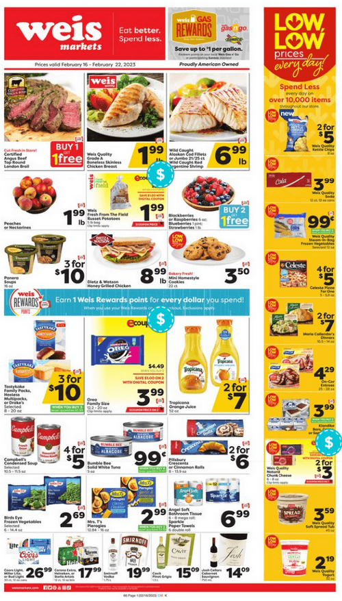 Weis Markets Weekly Sale Feb 16 Feb 22, 2023