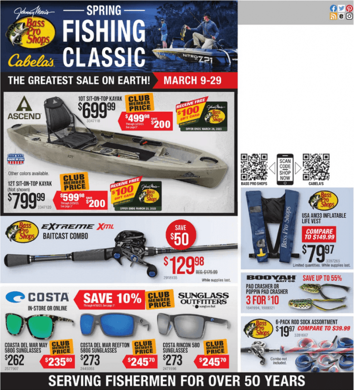 Bass Pro Shops Spring Fishing Sale Mar 09 Mar 29, 2023
