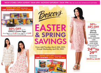 Boscov’s Easter and Spring Sale Mar 30 – Apr 05, 2023