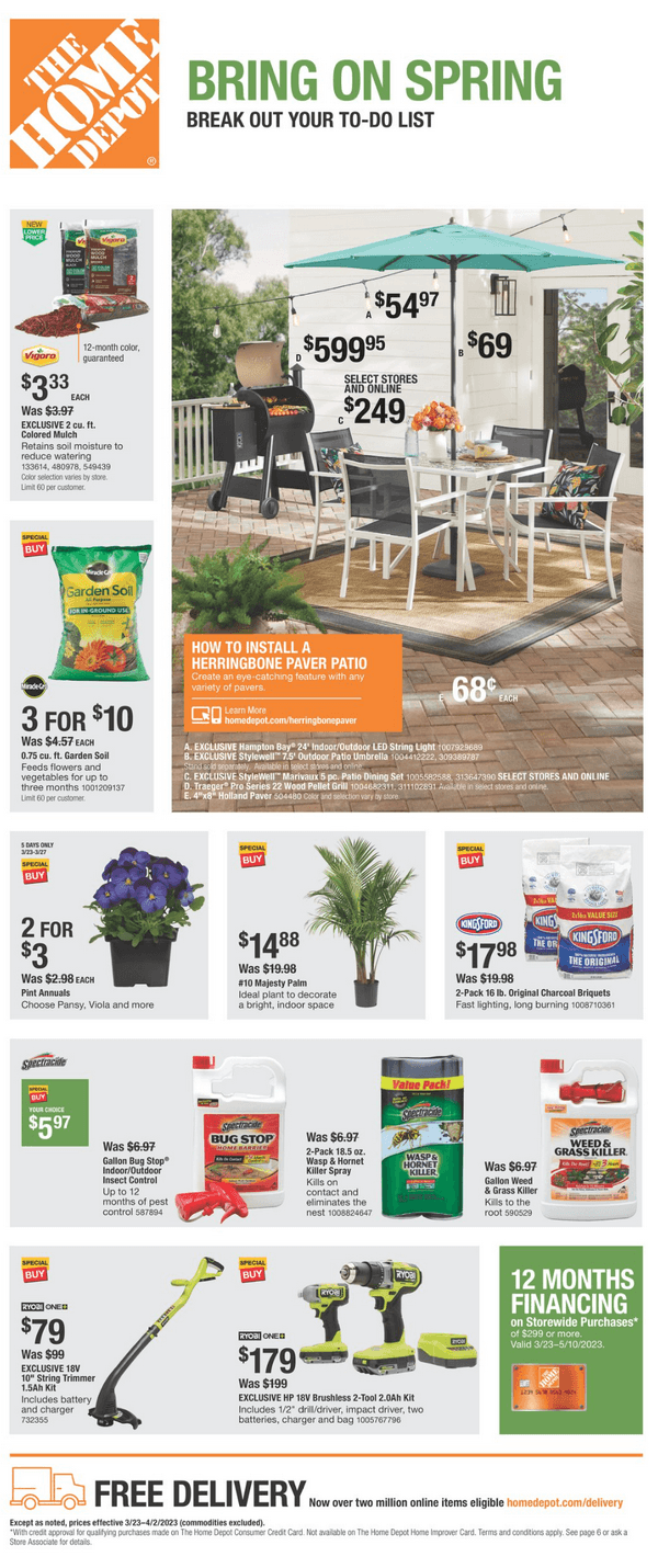 Home Depot Spring Kickoff Ad Mar 23 Apr 02, 2023