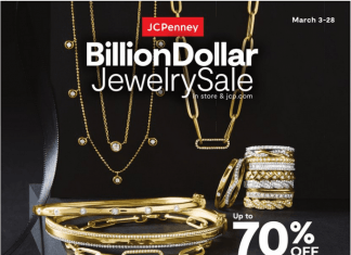 JCPenney BillionDollar Jewelry Sale Mar 03 – Mar 28, 2023