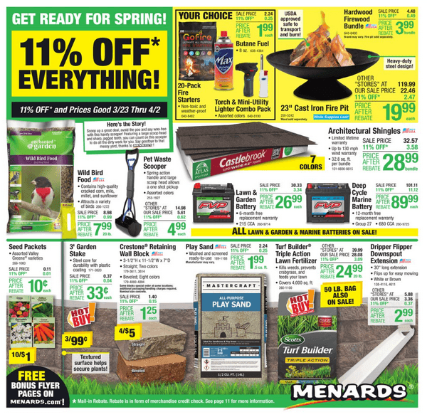Menards Weekly Ad Mar 23 Apr 02, 2023 (Easter Promotion Included)