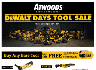 Atwoods Tool Sale Apr 10 – Apr 30, 2023