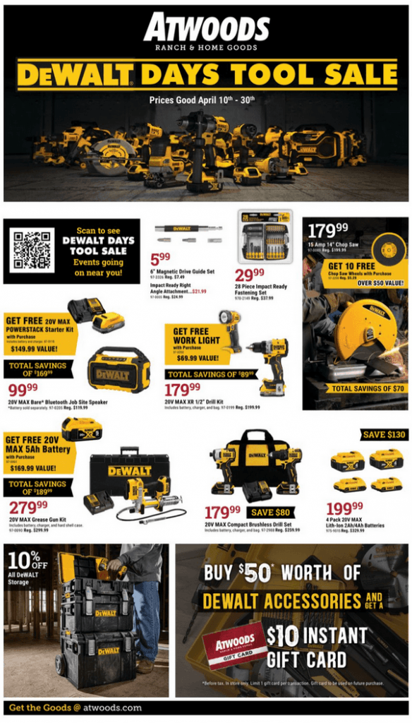 Atwoods Tool Sale Apr 10 Apr 30, 2023