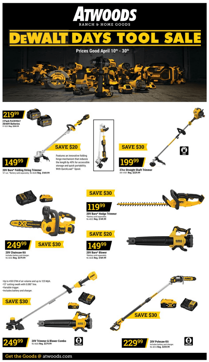 Atwoods Tool Sale Apr 10 Apr 30, 2023