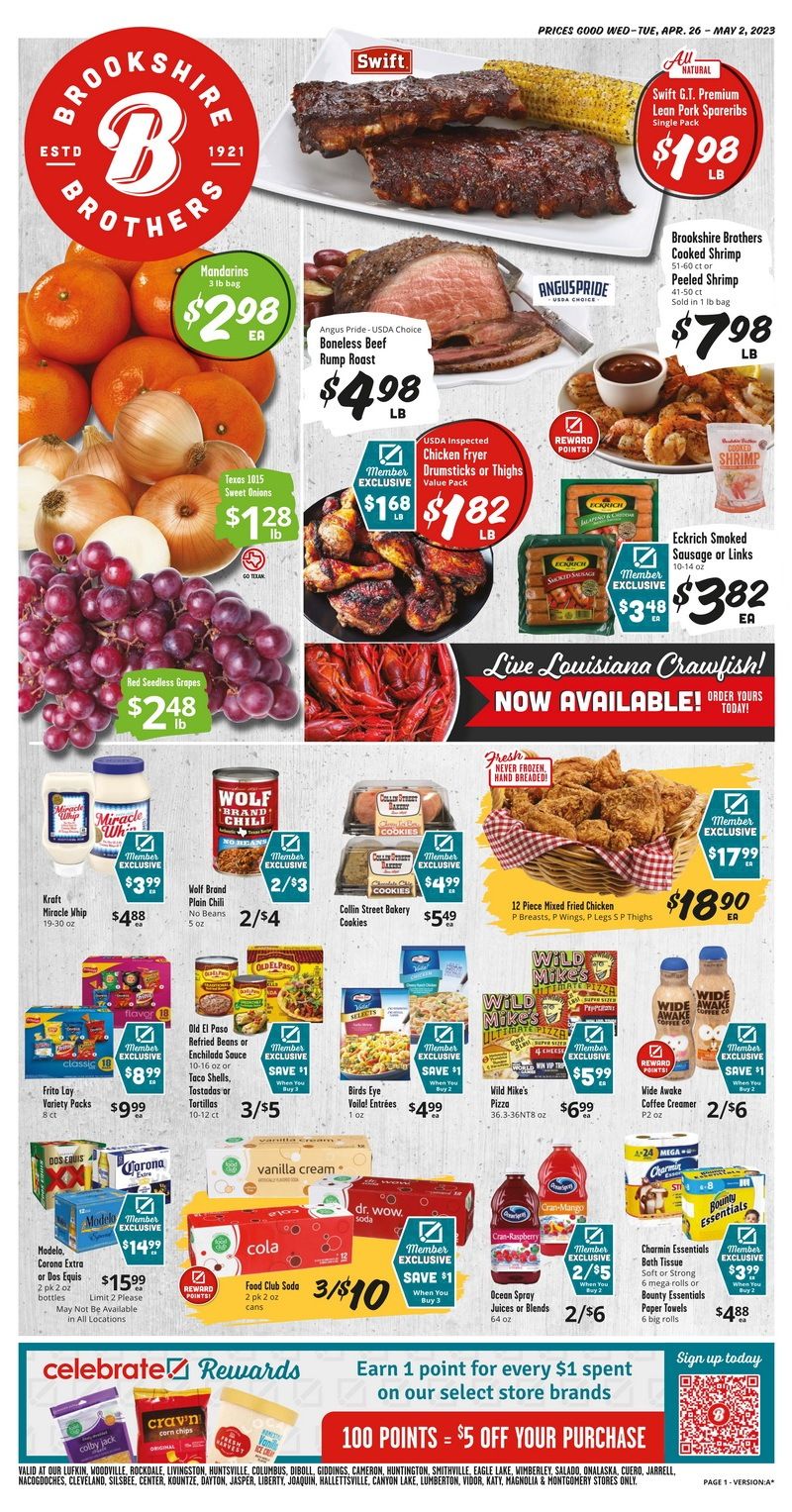 Brookshire Brothers Weekly Ad Apr 26 – May 02, 2023