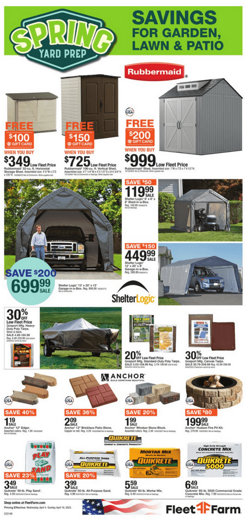 Fleet Farm Spring Yard Prep Ad Apr 05 Apr 16, 2023