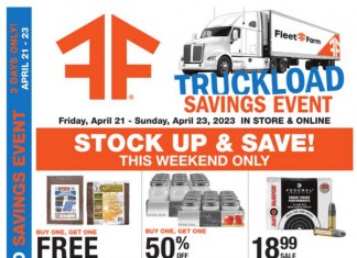Fleet Farm Truckload Saving Event Apr 21 – Apr 23, 2023