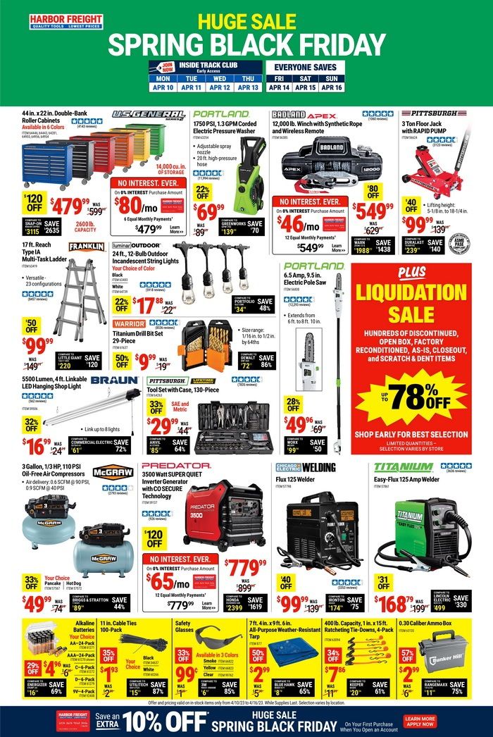 Harbor Freight Spring Black Friday Ad Apr 10 Apr 16, 2023