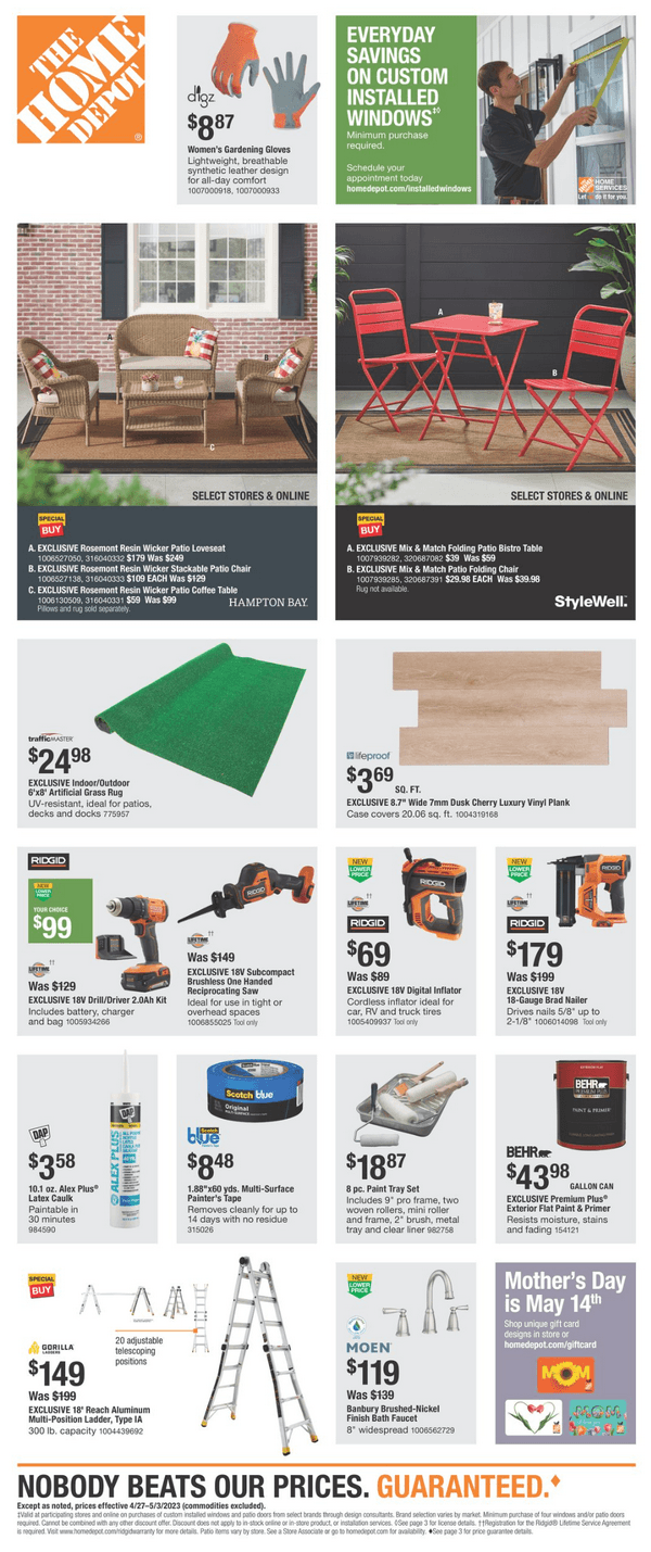 Home Depot Spring Black Friday Ad Apr 27 May 03, 2023