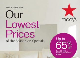 Macy’s Lowest Prices of the Season Sale Apr 11 – Apr 16, 2023