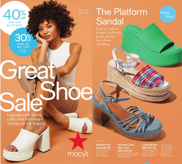 Macy's Great Shoes Sale Apr 05 Apr 17, 2023
