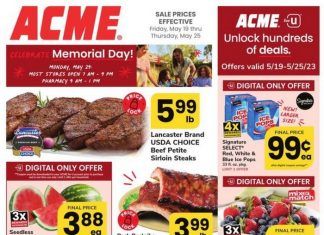 ACME Weekly Ad May 19 – May 25, 2023 (Memorial Day Promotion Included)