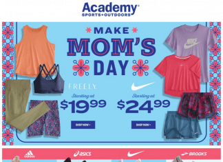 Academy Sports + Outdoors Active Ad May 01 – May 14, 2023 (Mother’s Day Promotion Included)