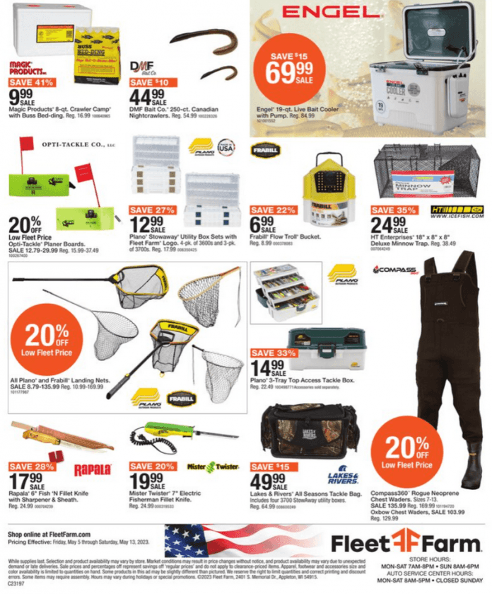 Fleet Farm Fishing Pullout Ad May 05 May 13, 2023