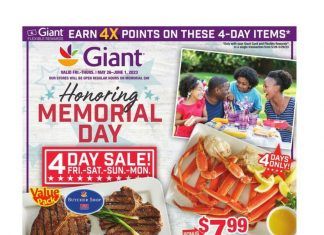 Giant Food Weekly Ad May 26 – Jun 01, 2023 ( Memorial Day Promotion Included)