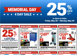 Harbor Freight Memorial Day Coupon Ad May 26 – May 29, 2023