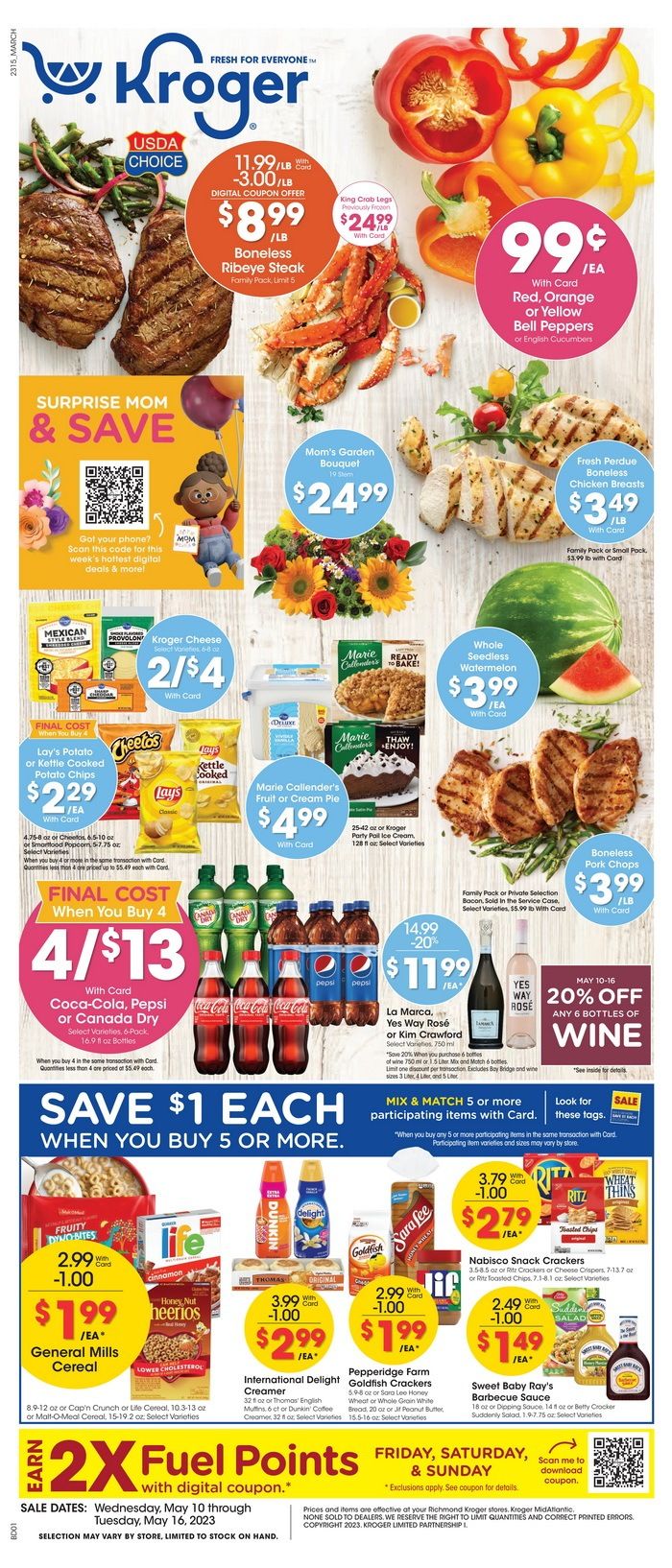 Kroger Weekly Ad May 10 May 16, 2023 (Mother's Day Promotion Included)