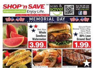 SHOP ‘n SAVE Weekly Ad May 25 – May 31, 2023 (Memorial Day Promotion Included)