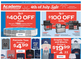 Academy Sports + Outdoors 4th of July Sale Jun 29 – Jul 04, 2023