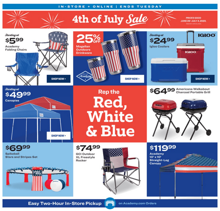Academy Sports + Outdoors 4th of July Sale Jun 29 Jul 04, 2023