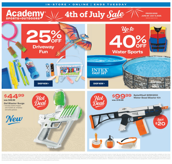 Academy Sports + Outdoors 4th of July Sale Jun 29 Jul 04, 2023