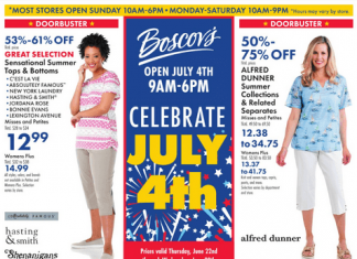 Boscov’s Celebrate July 4th Specials June 25 – June 28, 2023