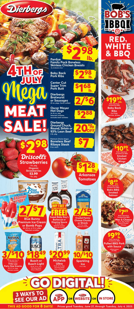 dierbergs hours on july 4th