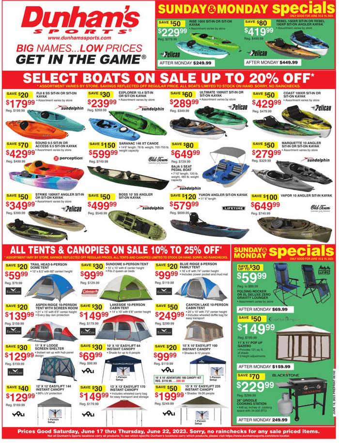 Dunham's Sports Weekly Sale Jun 17 Jun 22, 2023