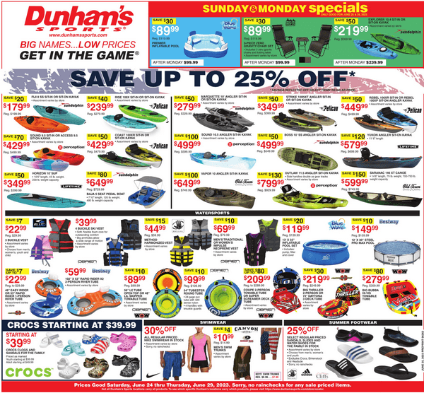 Dunham's Sports Weekly Sale Jun 24 Jun 29, 2023 (Independence Day