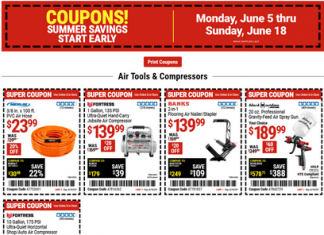 Harbor Freight Summer Coupon Saving Ad Jun 05 – Jun 18, 2023