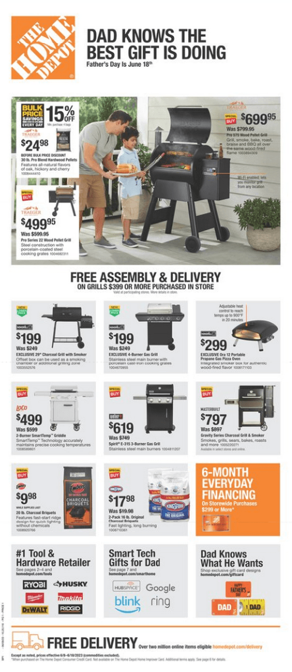 Home Depot Father's Day Ad June 08 June 18, 2023