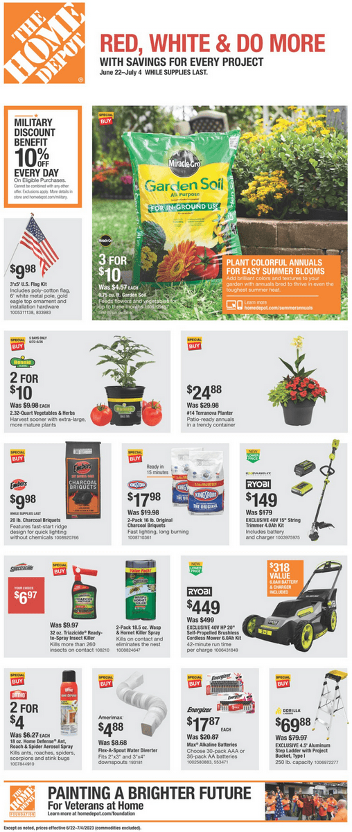 Home Depot Red, White & Blue Ad Jun 22 Jul 04, 2023