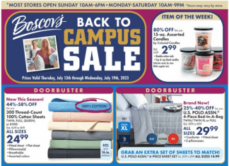 Boscov’s Back to Campus Ad July 13 – July 19, 2023