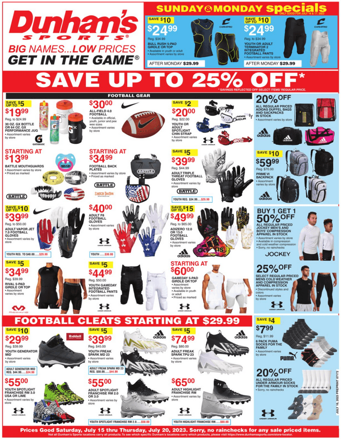 Dunham's Sports Weekly Flyer Jul 15 Jul 20, 2023