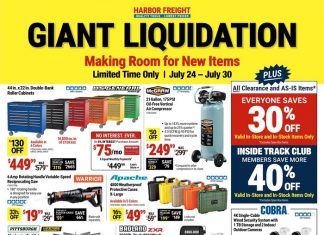 Harbor Freight Giant Liquidation Sale July 24 – July 30, 2023