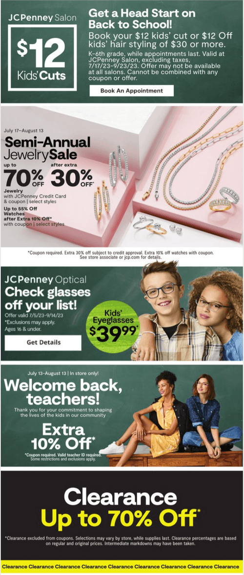 JCPenney Back to School Ad July 28 July 30, 2023