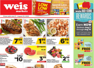 Weis Markets Weekly Sale Jul 27 – Aug 02, 2023