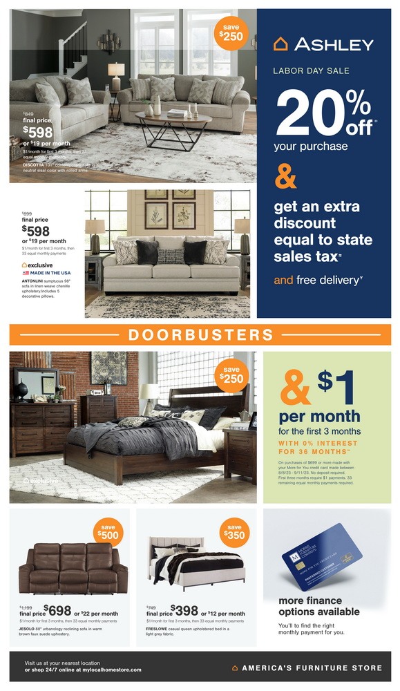 Ashley Furniture Labor Day Mattress Ad Aug 10 Sep 11, 2023